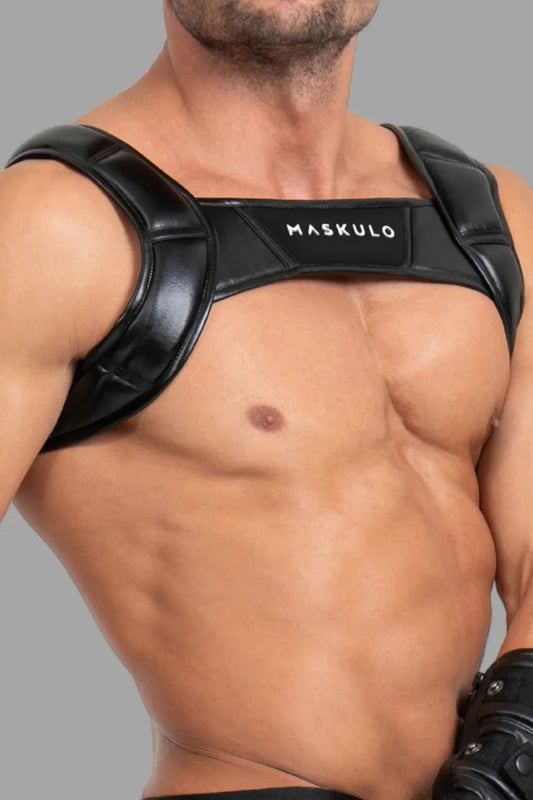 Bulldog Harness with 3D Logo. Black - MHR118 - Y5 - www.fieldessential.click - Local store
