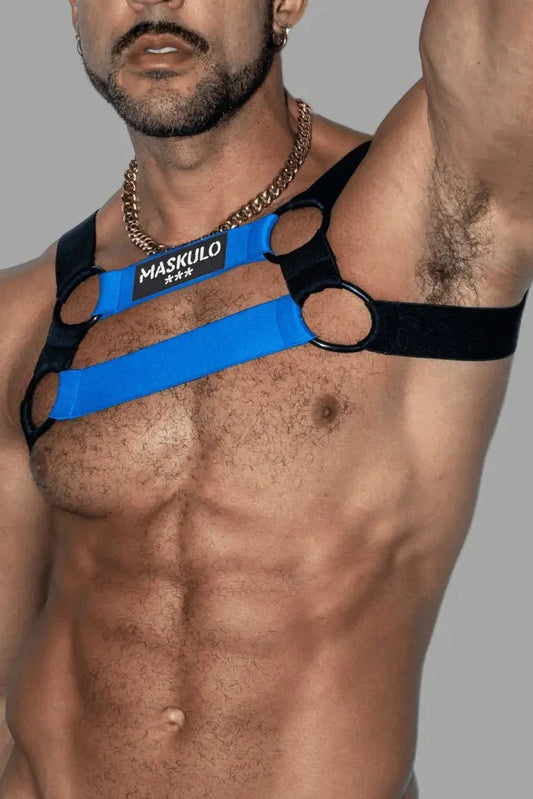 Goran Tropix. Elastic Bulldog Harness. Blue - MHR209 - Y1 - www.fieldessential.click - Local store