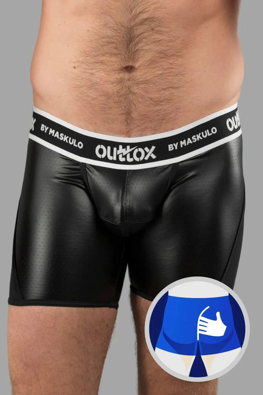 Outtox by Maskulo. Wrapped Rear Shorts with Snap Codpiece. Black - XSH117 - Y1 - www.fieldessential.click - Local store