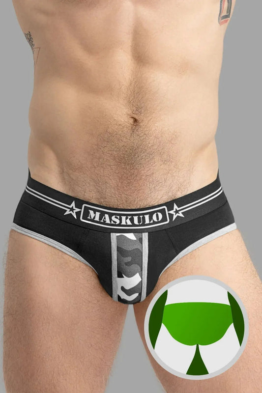 Military Briefs with Lifter. Black and Grey - MBR128 - Y3 - www.fieldessential.click - Local store
