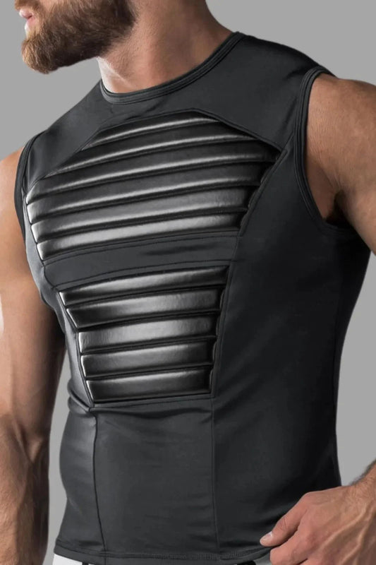 Armored. Men's Tank Top. Spandex. Front Pads. Black - MTP107 - Y1 - www.fieldessential.click - Local store