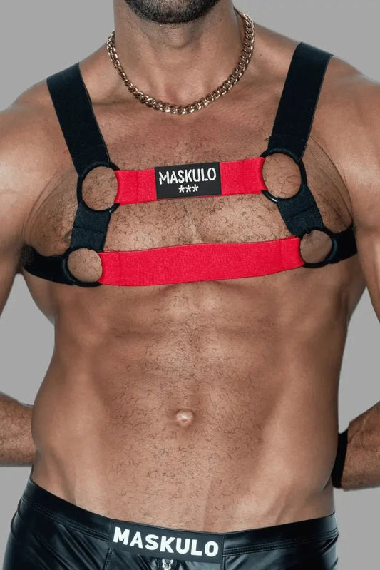 Blake Tropix. Elastic Bulldog Harness. Red - MHR212 - Y1 - www.fieldessential.click - Local store