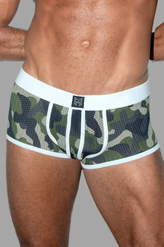 Jim Steelguard Mesh Trunks. Camouflage + White - MTR152 - Y2 - www.fieldessential.click - Local store