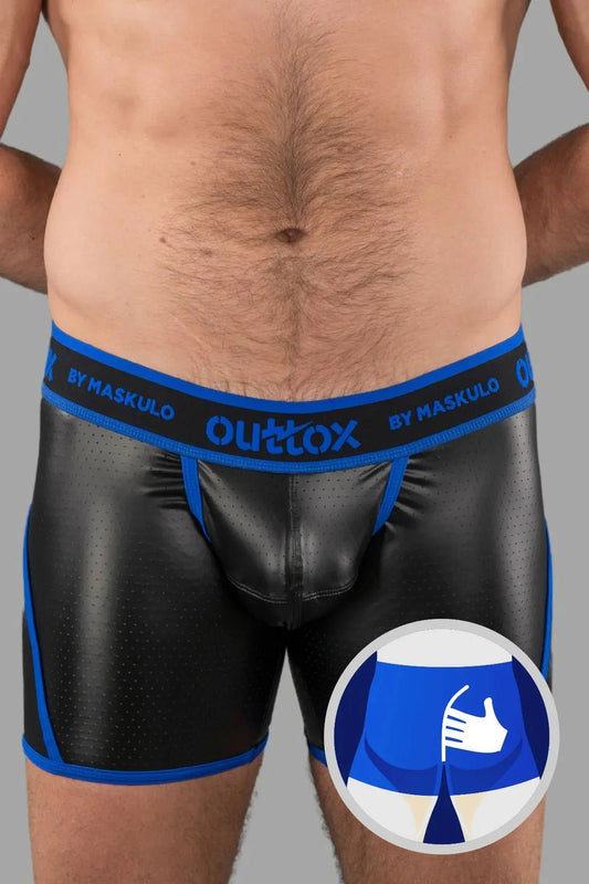 Outtox by Maskulo. Wrapped Rear Shorts with Snap Codpiece. Blue - XSH114 - Y2 - www.fieldessential.click - Local store